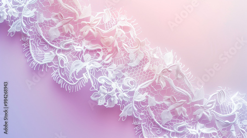 Image with white lace over a pastel purple to pink gra
