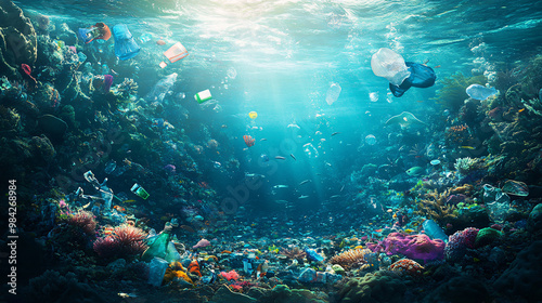 Plastic Pollution Underwater