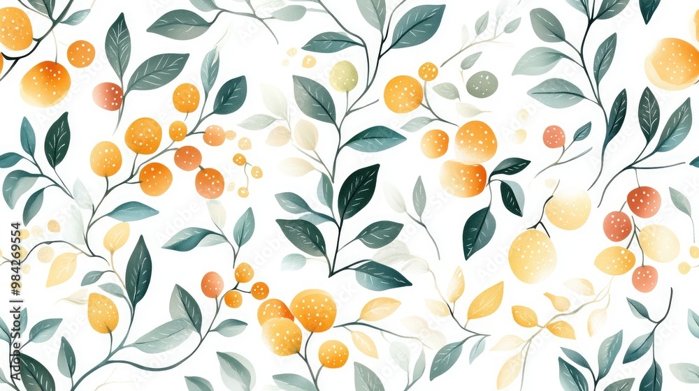 Seamless Hand Drawn Pattern Featuring Plants and Berries Artistic Design Ideal for Backgrounds Backdrops Postcards Invitations Headers Brochures Posters Wall Art Flyers and More Seamless Hand Drawn Pattern Featuring Plants and Berries Artistic Design Ideal for Backgrounds Backdrops Postcards Invitations Headers Brochures Posters Wall Art Flyers and More