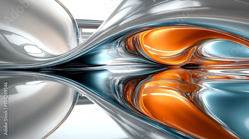 Wallpaper Mural A vivid abstract design featuring flowing curves and dynamic colors that evoke a sense of motion and depth. Torontodigital.ca