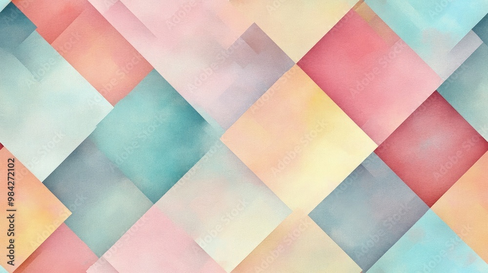 Abstract mosaic of pastel colored squares featuring a geometric colorful pattern Suitable for creative wallpaper or artistic design Abstract mosaic of pastel colored squares featuring a geometric colorful pattern Suitable for creative wallpaper or artistic design