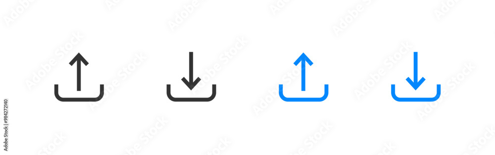 Download arrow set line icon. Web and app button. Vector isolated