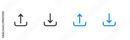 Download arrow set line icon. Web and app button. Vector isolated