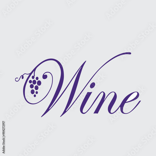 the wine writing logo is beautiful and charming