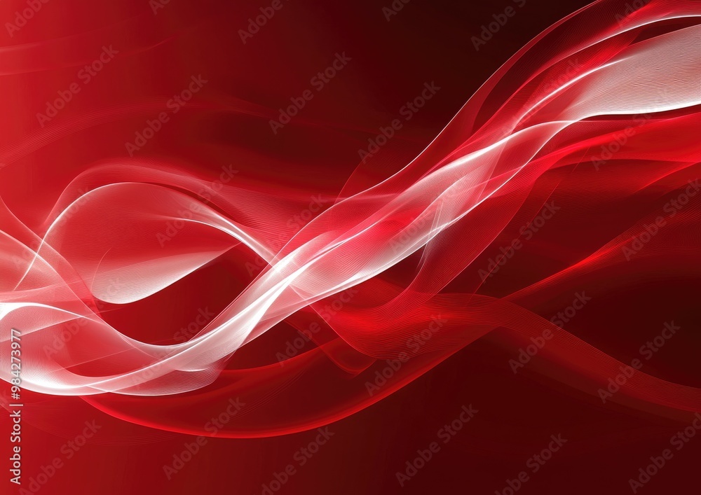 Abstract red background featuring smooth flowing lines in a line art style Abstract red background featuring smooth flowing lines in a line art style