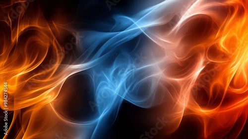 Abstract Art: Blue and Orange Energy Flow