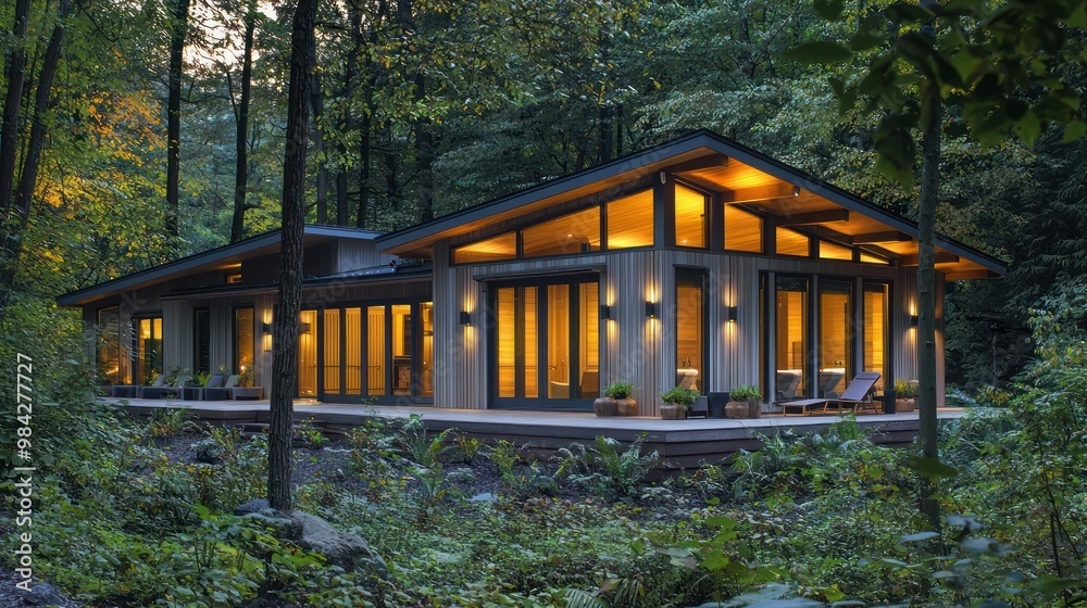 A health spa with serene, light James Hardie siding, nestled within a forest, designed to blend relaxation and eco-friendliness with durable material choices A health spa with serene, light James Hardie siding, nestled within a forest, designed to blend relaxation and eco-friendliness with durable material choices