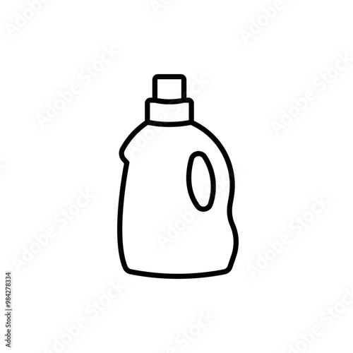 Hard plastic. Bottle for washing gel linear icon. Line customizable illustration. Contour symbol. Vector isolated outline drawing. Editable stroke