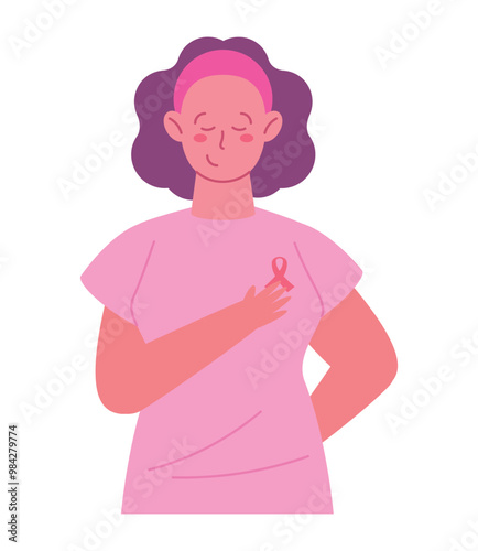 breast cancer awareness woman character