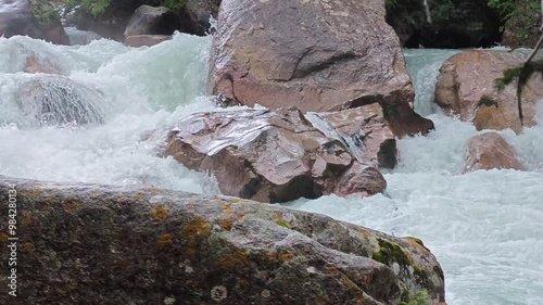 Mountain river with clear water.