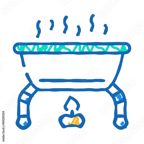 table food warmer doodle icon sketch vector. table food warmer sign. isolated symbol illustration