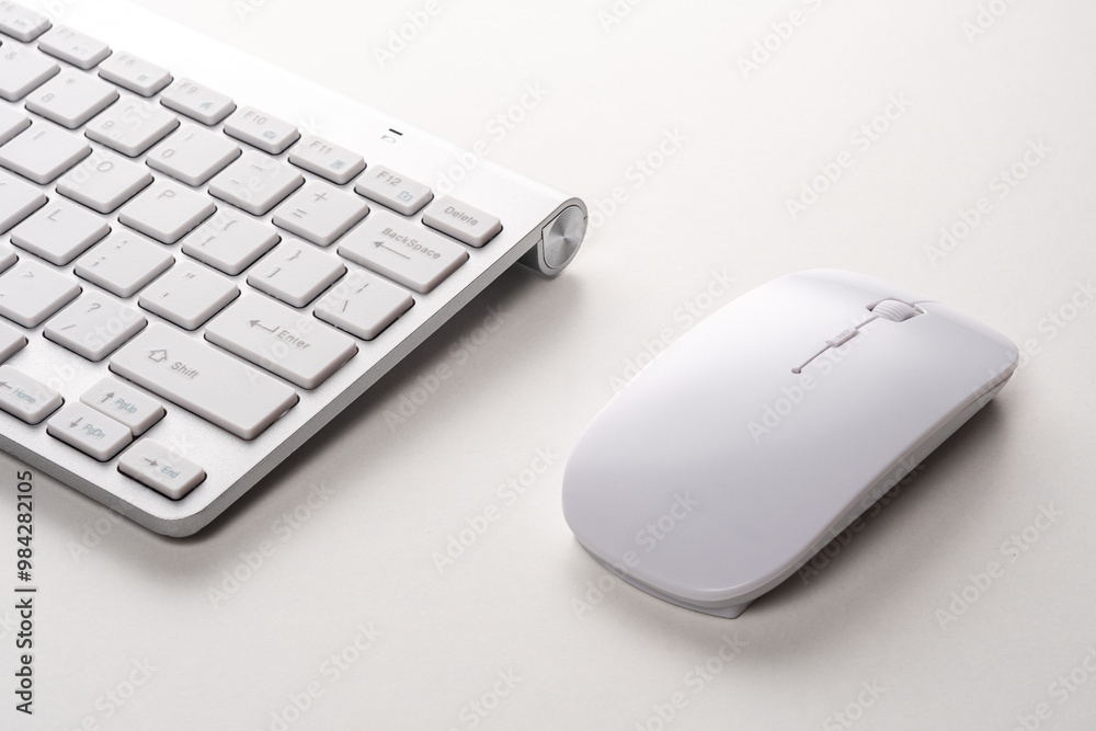 View of keyboard and mouse of a modern computer. View of keyboard and mouse of a modern computer.