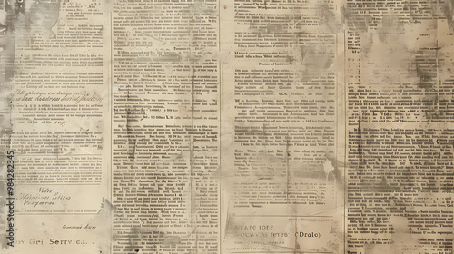 Newspaper paper grunge aged newsprint pattern background. Vintage old newspapers template texture