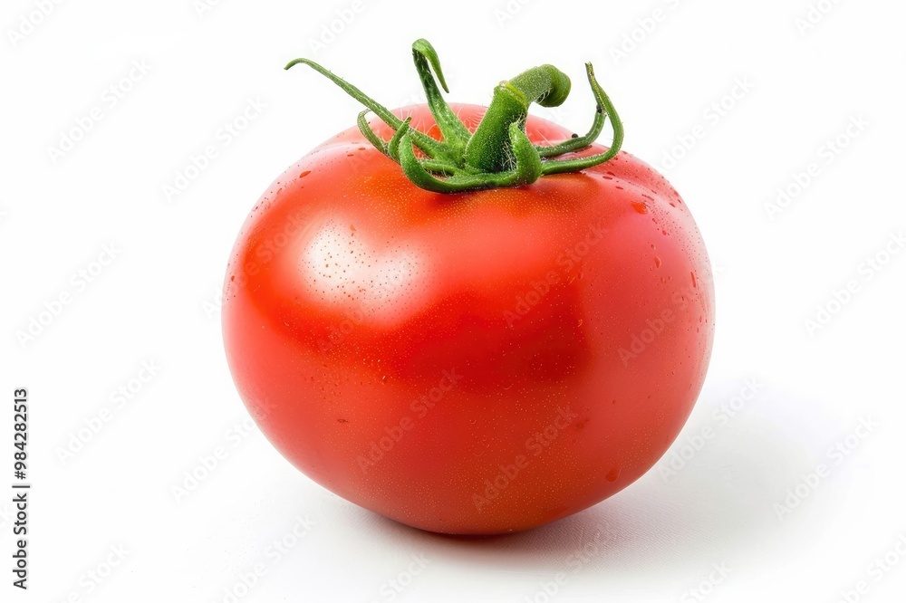 Isolated tomato. One whole tomato isolated on white background with clipping path isolated on white background Isolated tomato. One whole tomato isolated on white background with clipping path isolated on white background