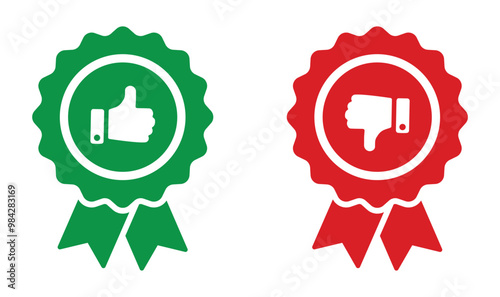 Approved and rejected icons. Approved and rejected vector design illustrations