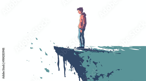 Handdrawn Vector of Risky Guy Isolated on White Background