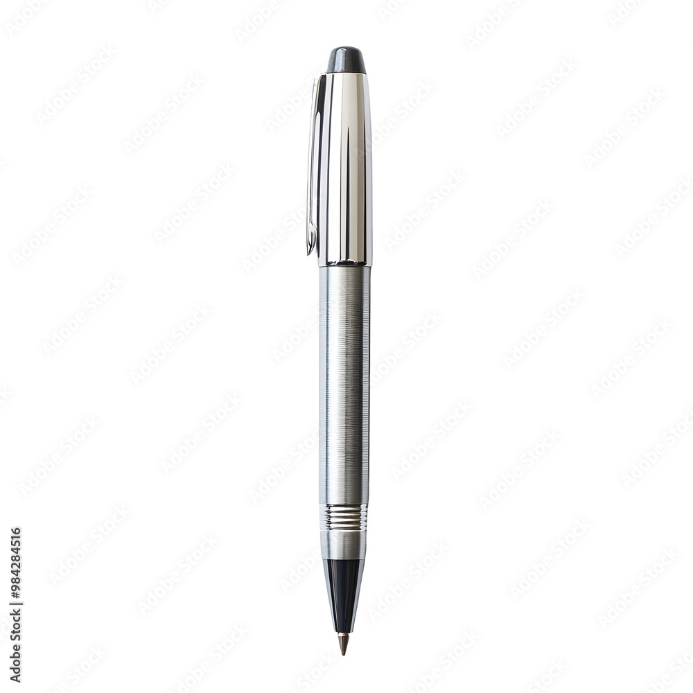 Elegant Ballpoint Pen on Clean White Background for Copy Space Elegant Ballpoint Pen on Clean White Background for Copy Space