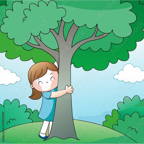 Tree Hugger stock illustration