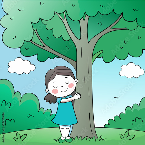 Tree Hugger stock illustration