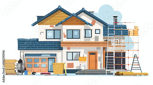 Home Renovation Improvement Flat Vector Isolated Illustration