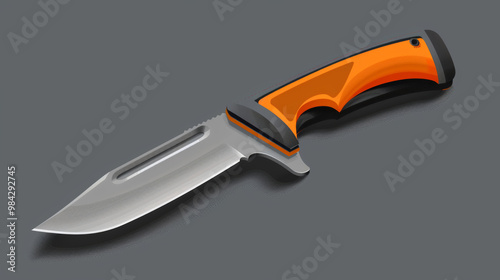 Utility knife for cutting through materials as needed in high quality illustration style photo