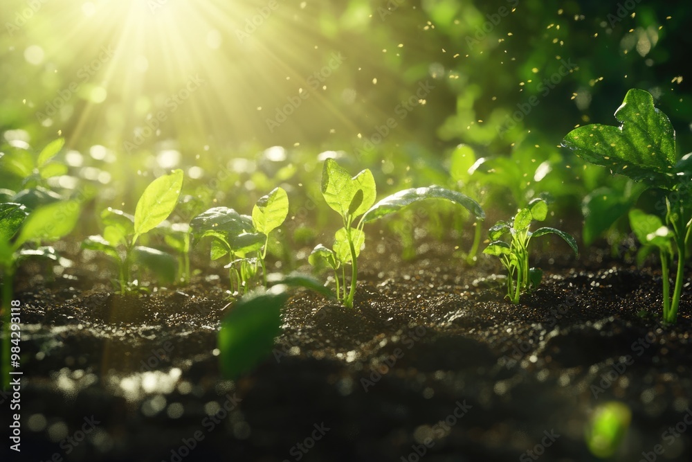 Gardening steps for planting and growing with sunshine.