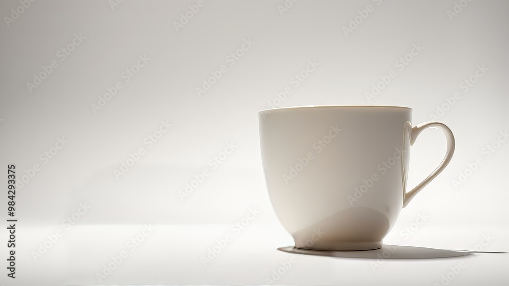 A delicate, elongated outline of a cup takes center stage against a soft, white background, its simplicity and A delicate, elongated outline of a cup takes center stage against a soft, white background, its simplicity and