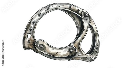 Equestrian Horseshoe Accessory Vector Illustration