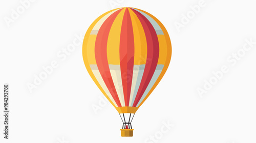 Hot Air Balloon Flat Vector Isolated on White Background