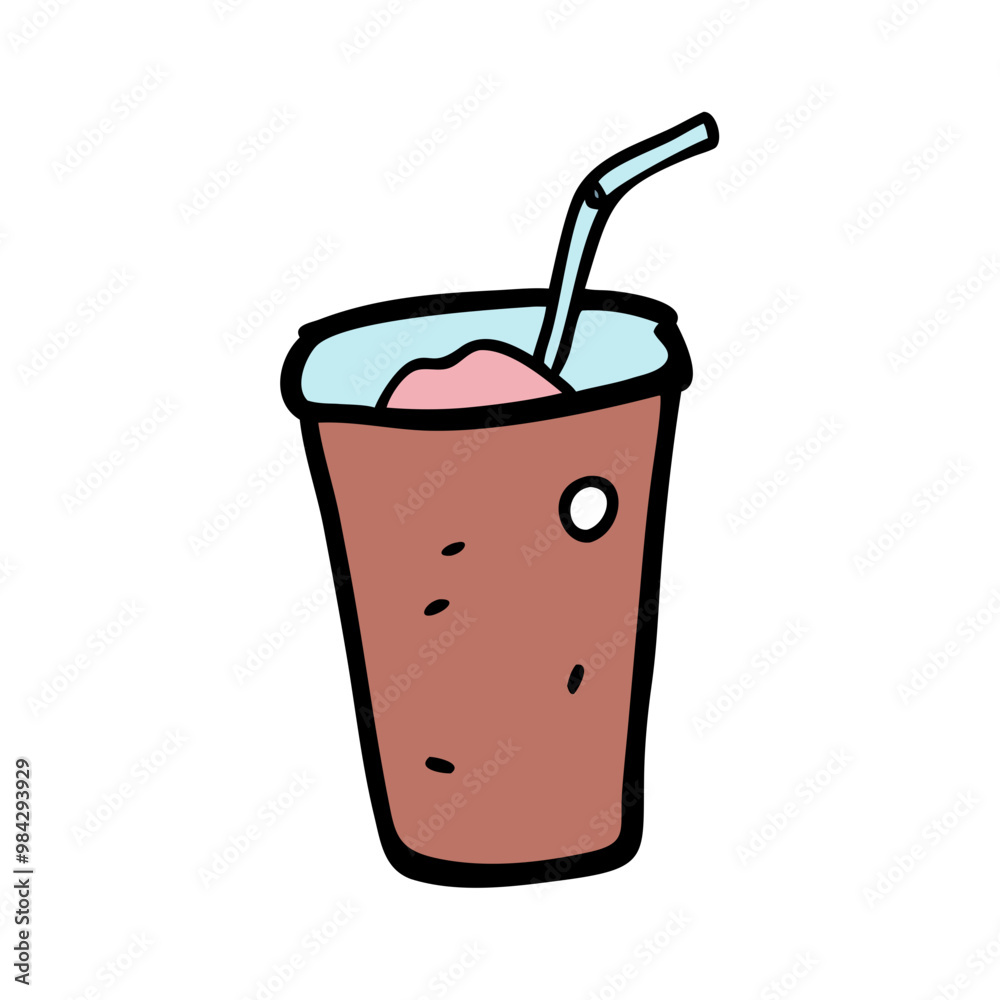 Iced Americano or cold brew coffee cup stock illustration Iced Americano or cold brew coffee cup stock illustration