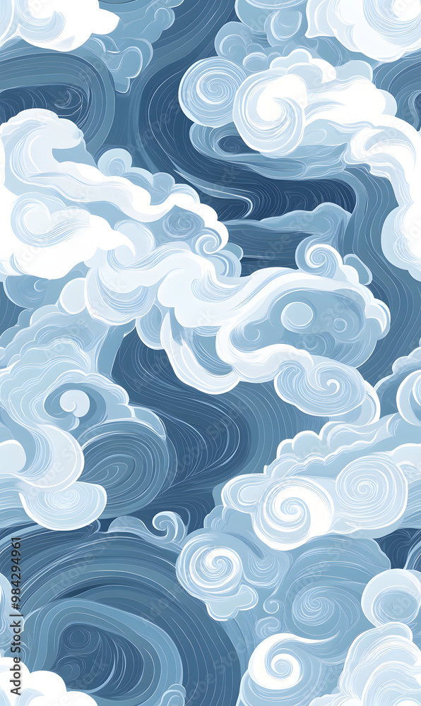 Chinese-inspired doodle tile seamless patterns in an illustrator graphic style Chinese-inspired doodle tile seamless patterns in an illustrator graphic style