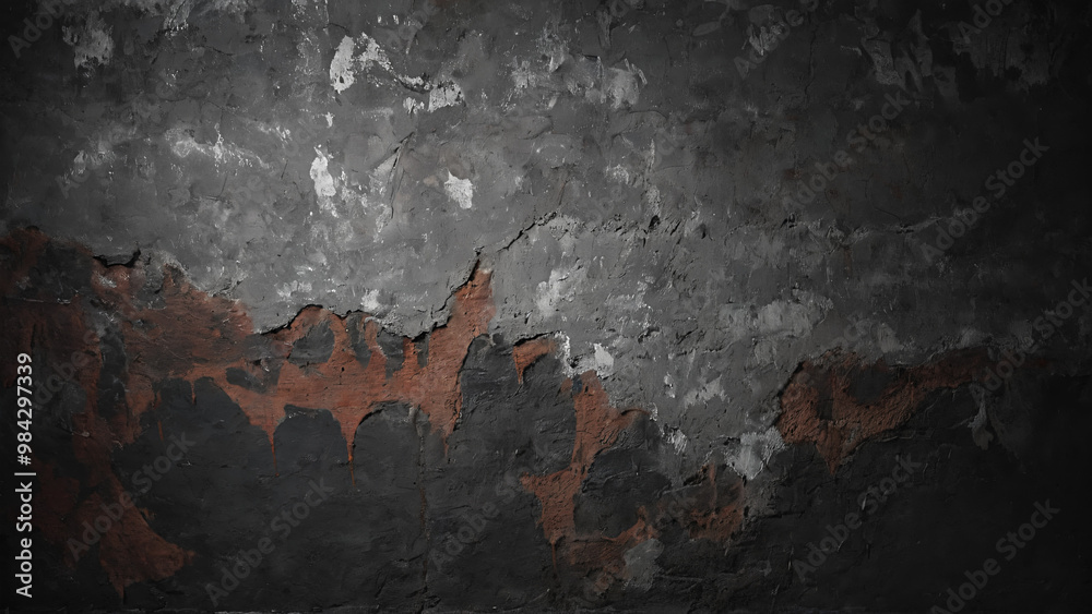 Naklejka premium dark and gry background with a brick wall