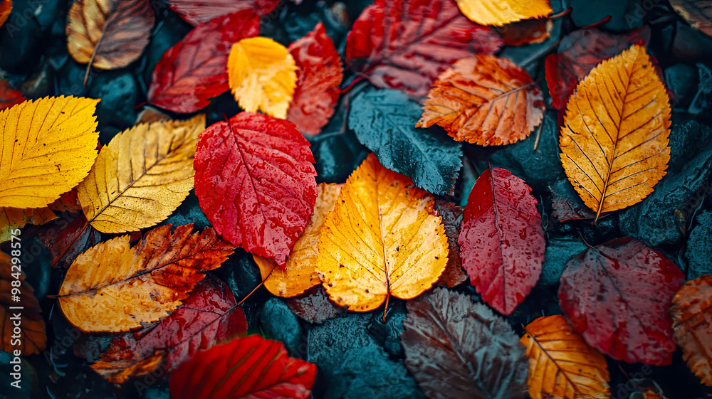 Herbstlandschaft, Jahreszeit mit bunten Blätter Herbstlandschaft, Jahreszeit mit bunten Blätter
