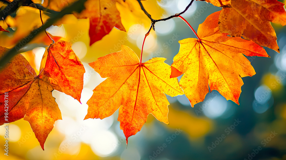 Herbstlandschaft, Jahreszeit mit bunten Blätter