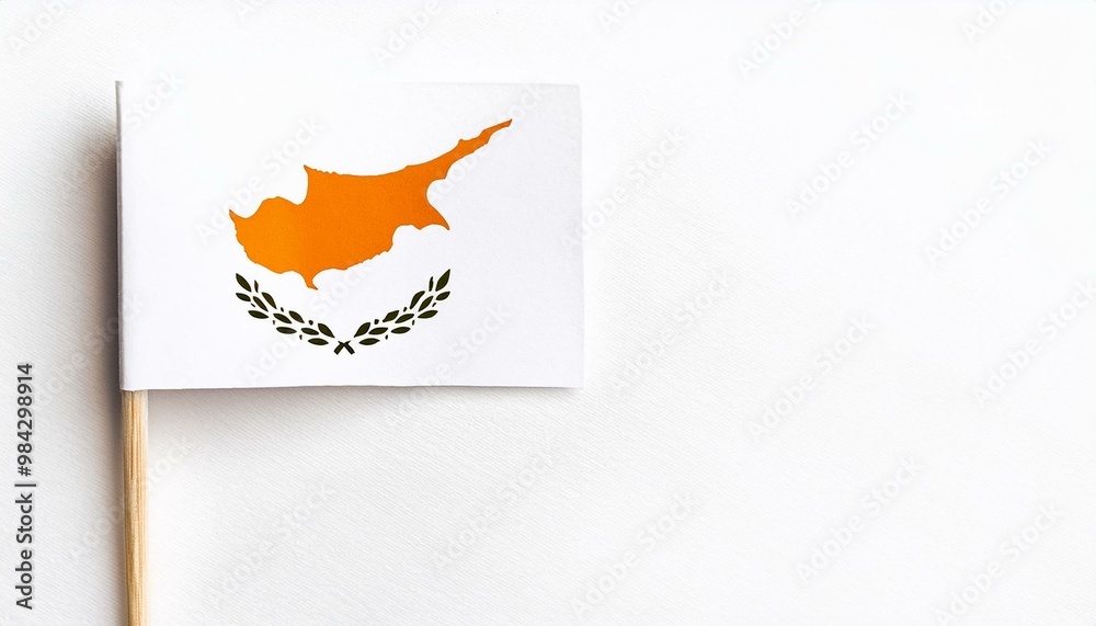 Obraz premium 小さな紙のキプロス共和国の国旗（small paper Cyprus flag） 