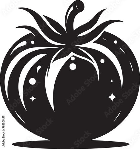 tomato silhouette simple vector icon, tomato logo Vector