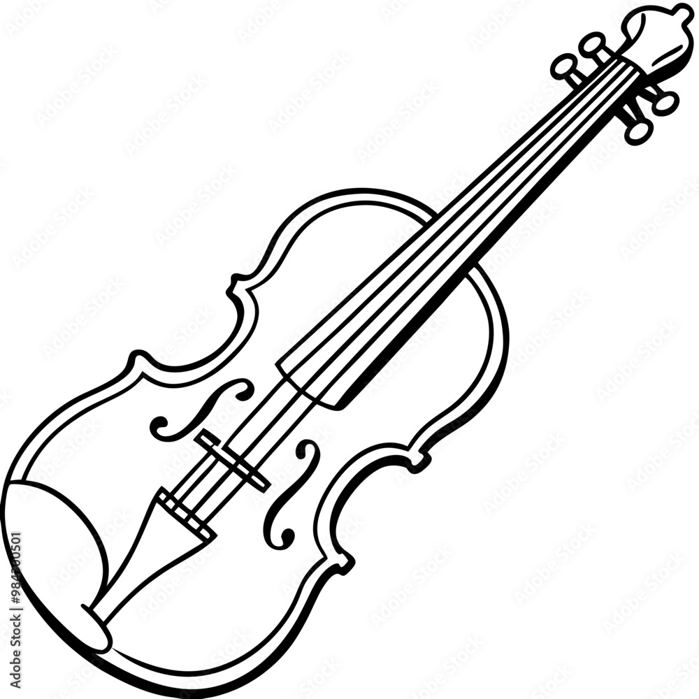 Obraz premium vector illustration of violin