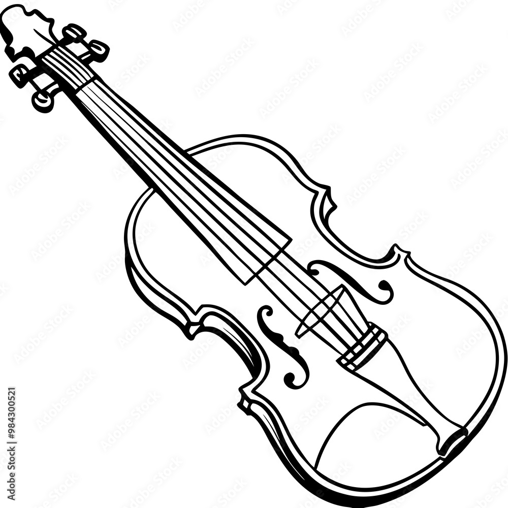 Obraz premium vector illustration of violin