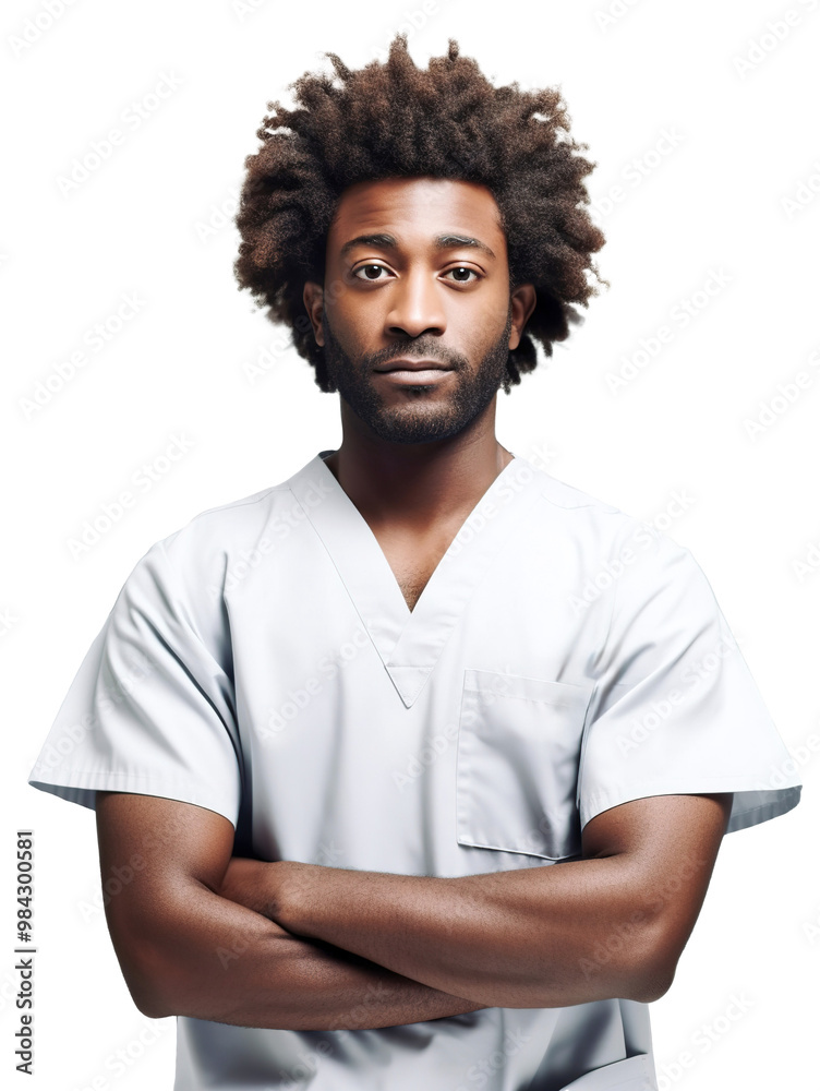 African American male radiologist wearing uniform African American male radiologist wearing uniform