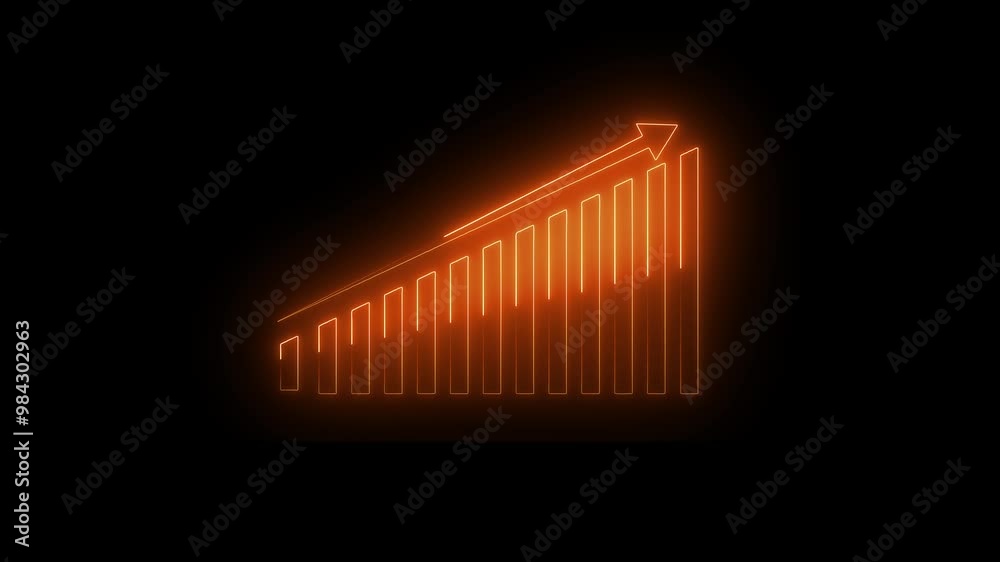 Abstract business graph icon animation background. Business Financial Growing Business Income And Earnings . black Background Abstract business graph icon animation background. Business Financial Growing Business Income And Earnings . black Background