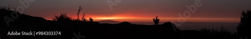 Island of La Palma seen from Tenerife with a beautiful sunset.