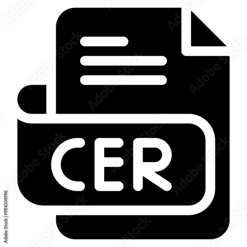 Vector Icon cer, file type, file format, file extension, document