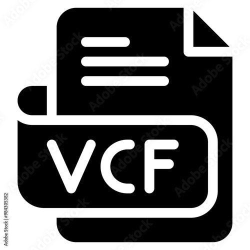 Vector Icon vcf, file type, file format, file extension, document photo