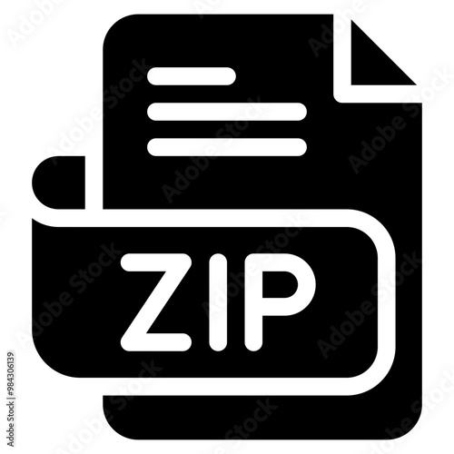 Vector Icon zip, file type, file format, file extension, document