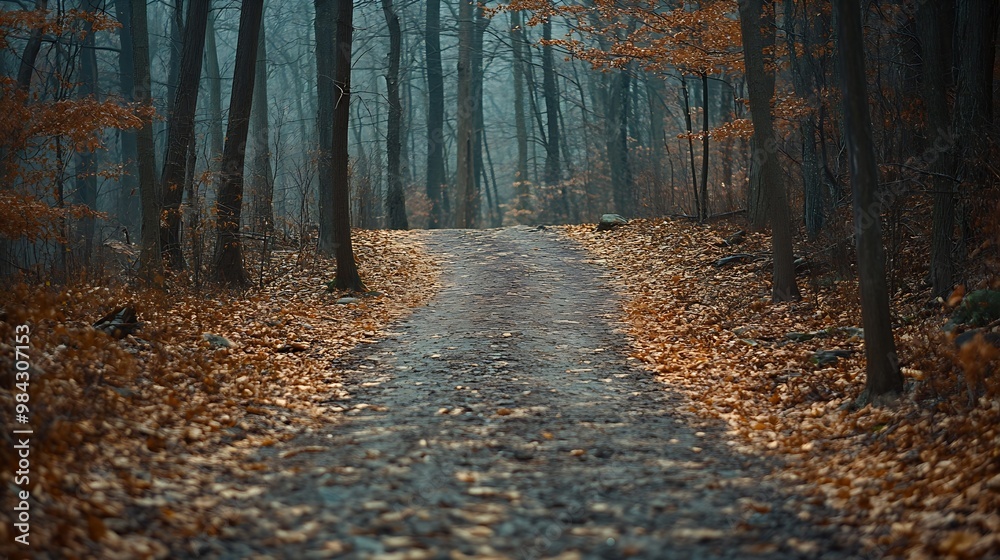 Fototapeta premium Empty Dirt Trail in the Forest at Hudson Highlands State Park in Cold Spring New York : Generative AI