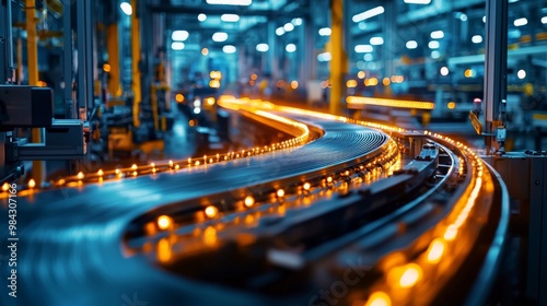 A production line where products are designed for easy disassembly and recycling, representing the principles of a circular economy