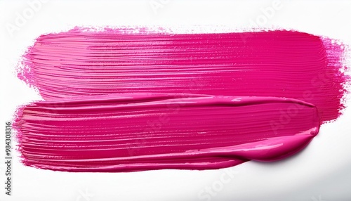 neon pink oil brush stroke on white background