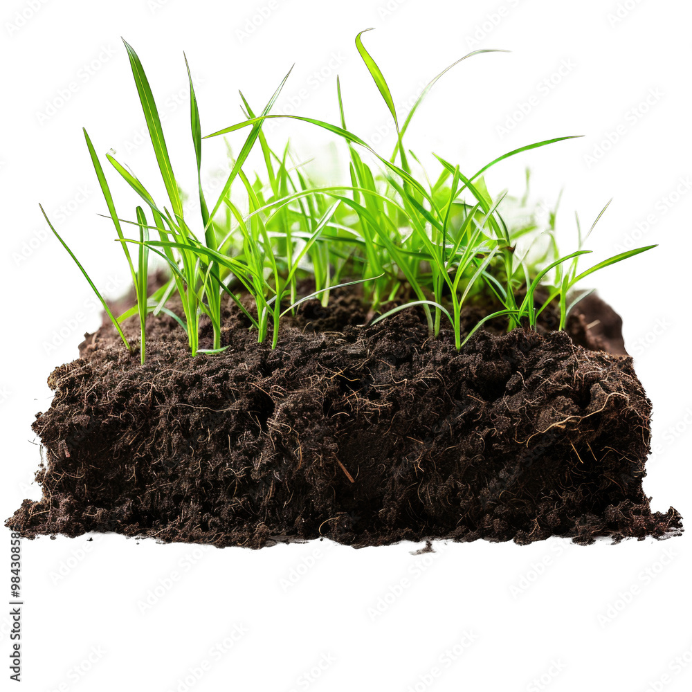 Grass with soil on transparent background cutout PNG Grass with soil on transparent background cutout PNG
