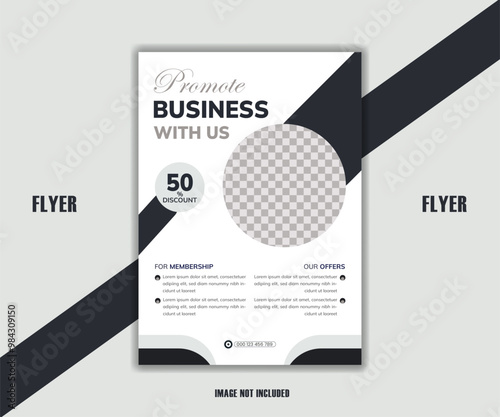 This is a business flyer with a unique, modern, and simple for business and financial goal.