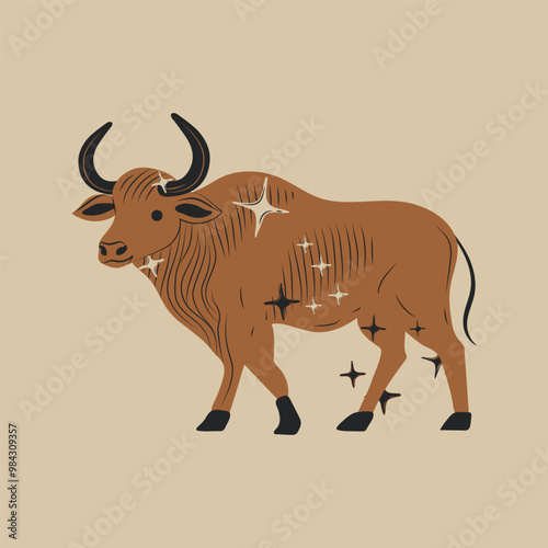 Taurus zodiac sign. Horoscope. Modern magic Astrological symbol